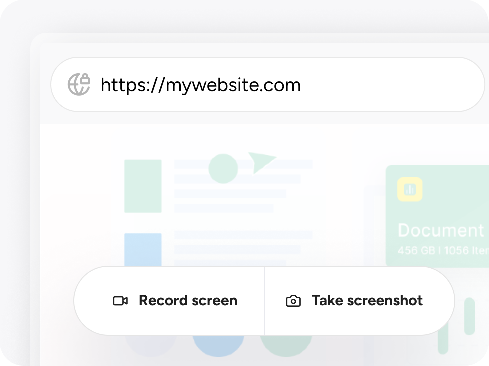 A website with a dialog open that allows the user to capture a bug report