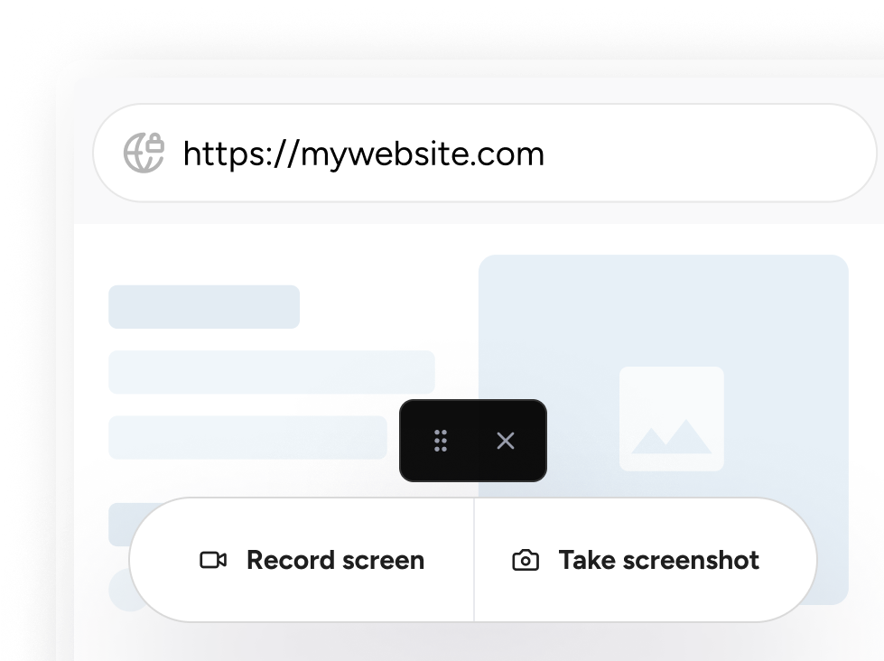 A website with a dialog open that allows the user to capture a bug report