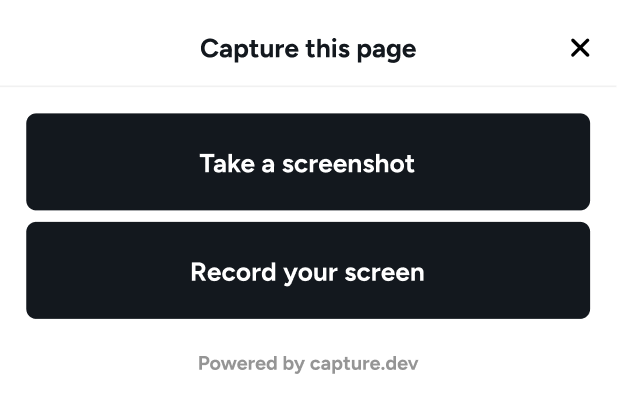 The capture bug reporting widget